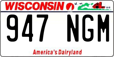 WI license plate 947NGM