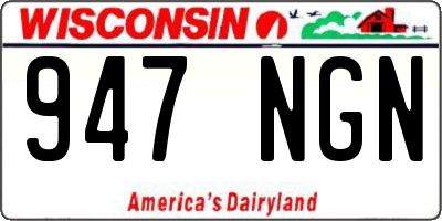 WI license plate 947NGN