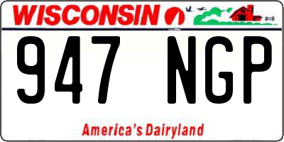 WI license plate 947NGP