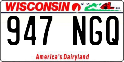 WI license plate 947NGQ