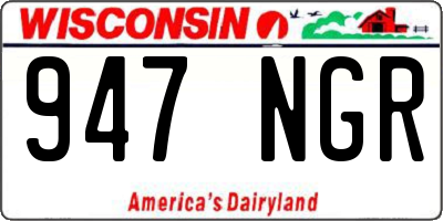 WI license plate 947NGR
