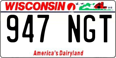 WI license plate 947NGT
