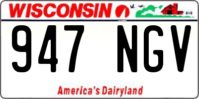WI license plate 947NGV