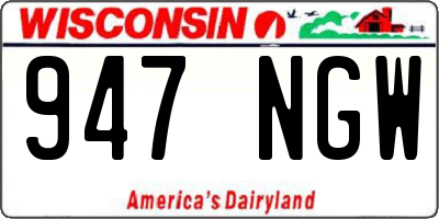 WI license plate 947NGW