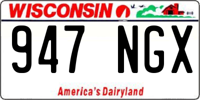 WI license plate 947NGX