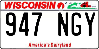 WI license plate 947NGY