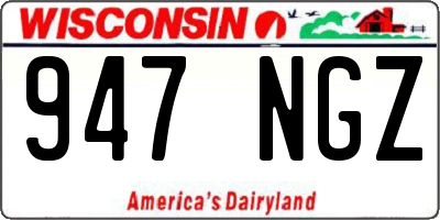 WI license plate 947NGZ