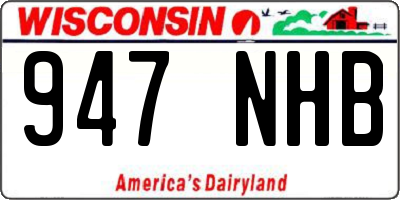 WI license plate 947NHB