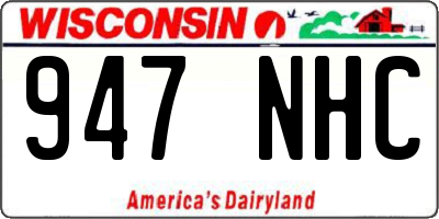 WI license plate 947NHC
