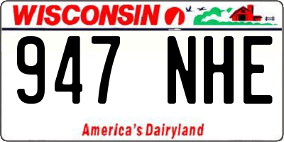 WI license plate 947NHE