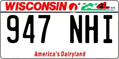 WI license plate 947NHI