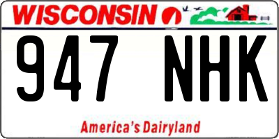 WI license plate 947NHK