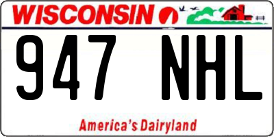WI license plate 947NHL