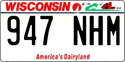 WI license plate 947NHM