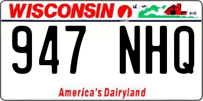 WI license plate 947NHQ