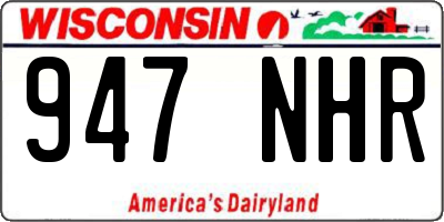 WI license plate 947NHR