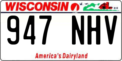 WI license plate 947NHV