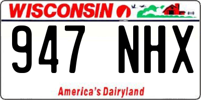 WI license plate 947NHX