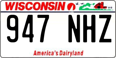 WI license plate 947NHZ