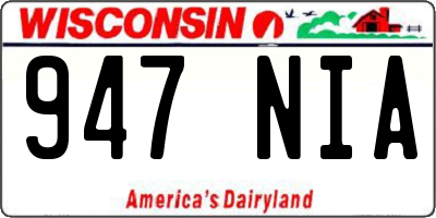 WI license plate 947NIA