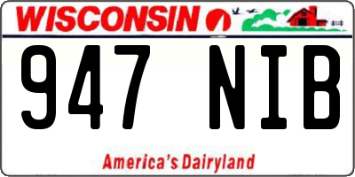 WI license plate 947NIB