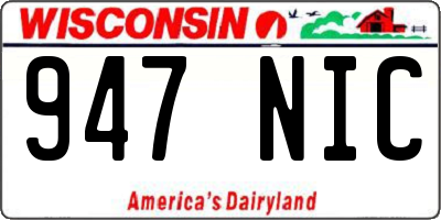 WI license plate 947NIC