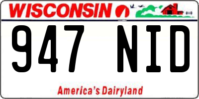 WI license plate 947NID