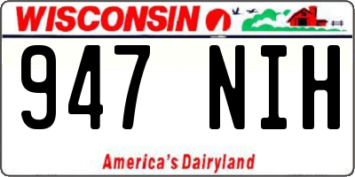 WI license plate 947NIH