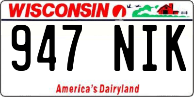 WI license plate 947NIK
