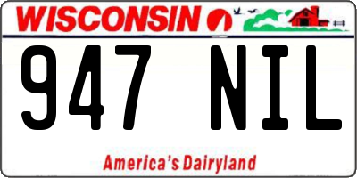 WI license plate 947NIL