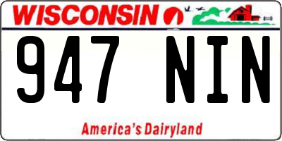 WI license plate 947NIN