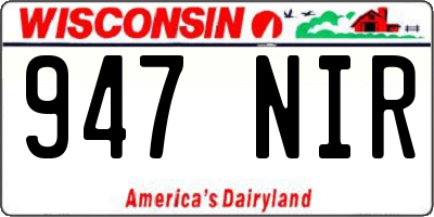 WI license plate 947NIR