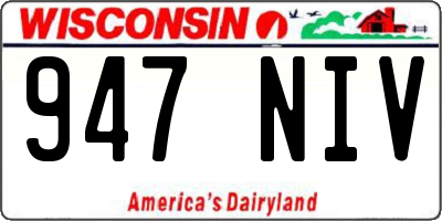 WI license plate 947NIV