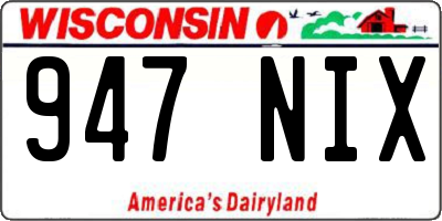WI license plate 947NIX