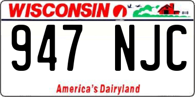 WI license plate 947NJC