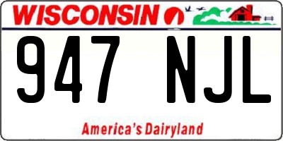 WI license plate 947NJL