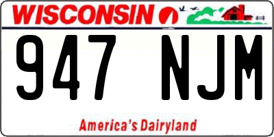 WI license plate 947NJM