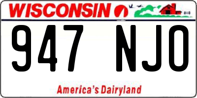 WI license plate 947NJO