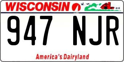 WI license plate 947NJR