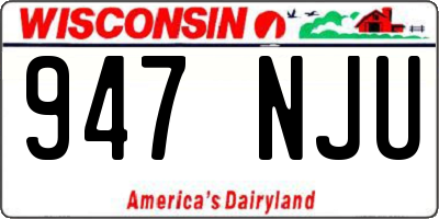 WI license plate 947NJU