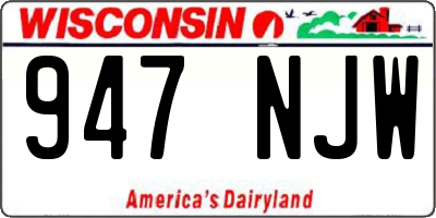 WI license plate 947NJW