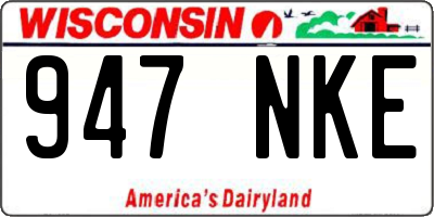 WI license plate 947NKE