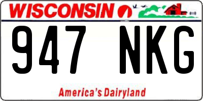 WI license plate 947NKG
