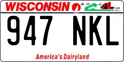 WI license plate 947NKL