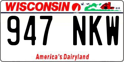 WI license plate 947NKW