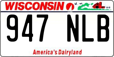 WI license plate 947NLB