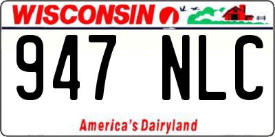 WI license plate 947NLC