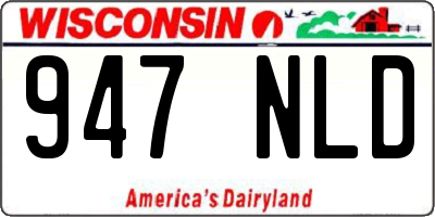 WI license plate 947NLD