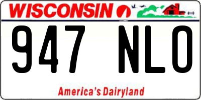 WI license plate 947NLO