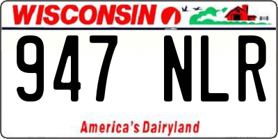 WI license plate 947NLR